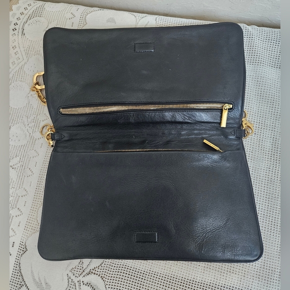 Tory Burch Black Leather Flap Shoulder Bag - Picture 16 of 16